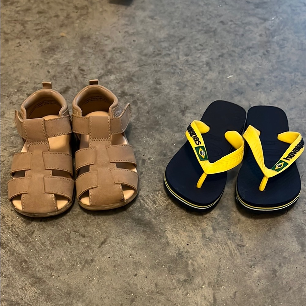 H&M Sandals with Velcro Closure and havaianas flip flops size toddler 6